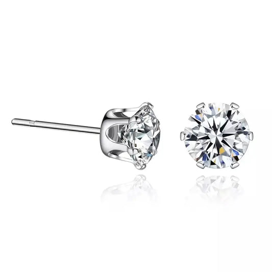 Aurelia Spark Studs 316L Stainless Steel ;18K Gold-Plated; 3mm Six-Prong AAA Zirconia, Hypoallergenic