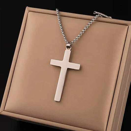 Valor Cross Pendant Stainless Steel ;Sleek Masculine Design ;Polished Finish