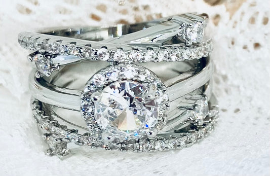 Celestia Cross Ring — Make a statement!  Size 6