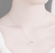 Serenité Heart Pendant Necklace Minimalist Alloy Chain - Elegant Everyday Jewelry