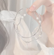 Sirena Stacked Fishtail Bracelet Set Two-Piece Cold Style Elegance;Niche Temperament;High-End Allure