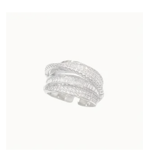 Lunaria – Twisted Layered Ring with Synthetic Brilliance
