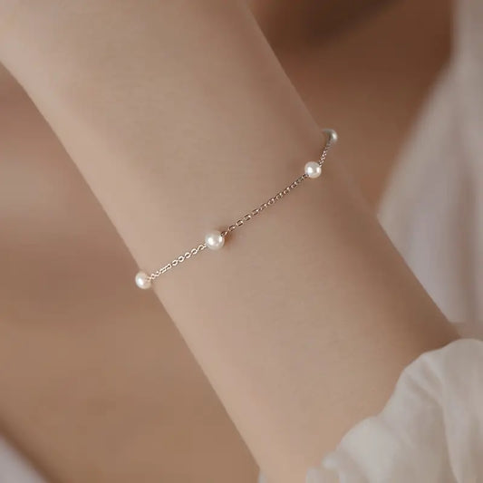 Lustra Freshwater Pearl Bracelet Stainless Steel &nbsp;Adjustable Chain &nbsp;Versatile Elegance